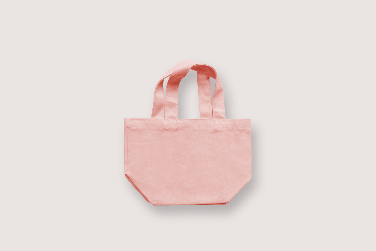 【EMIS】CANVAS TOTE BUCKET BAG-PINK HEART TOTE BAG-PINK - EMIS